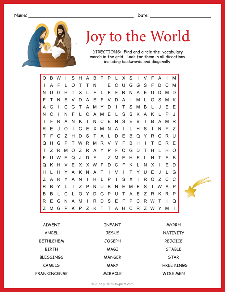 Christmas Bible Word Search Printable Christmas Bible Word Search Printable