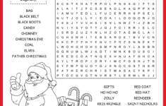 Santa Claus Word Search with Christmas Santa Word Search