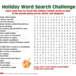 Share A Holiday Word Search Puzzle With Your Older Child Regarding Christmas Challenge Word Search Answers