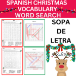 Spanish Christmas Word Search.sopa De Letra De Navidad La Navidad In Spanish Christmas Vocabulary Word Search
