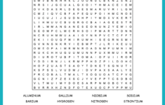 The Elements Word Search for A Christmas Element Word Search