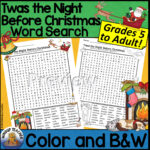 Twas The Night Before Christmas Word Search   Hard For Grades 5 To With Regard To Twas The Night Before Christmas Word Search