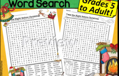 Twas The Night Before Christmas Word Search - Hard For Grades 5 To with regard to Twas the Night Before Christmas Word Search