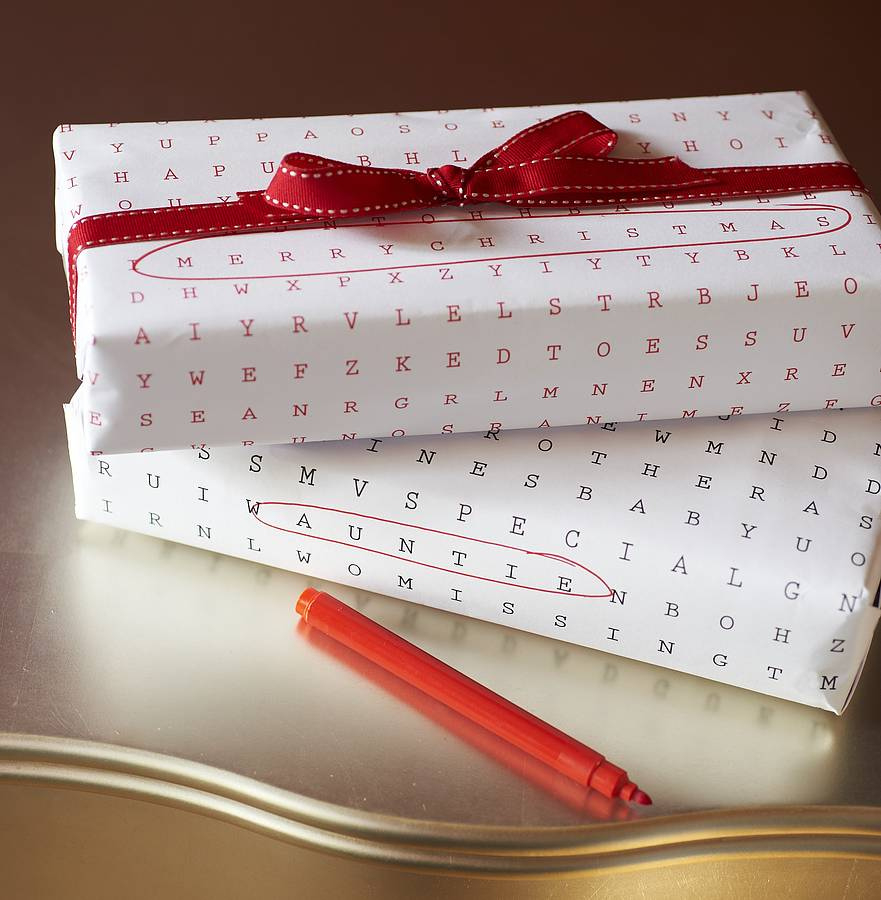 Word Search Wrapping Paperthe Department Of Gifting with Word Search Christmas Wrapping Paper