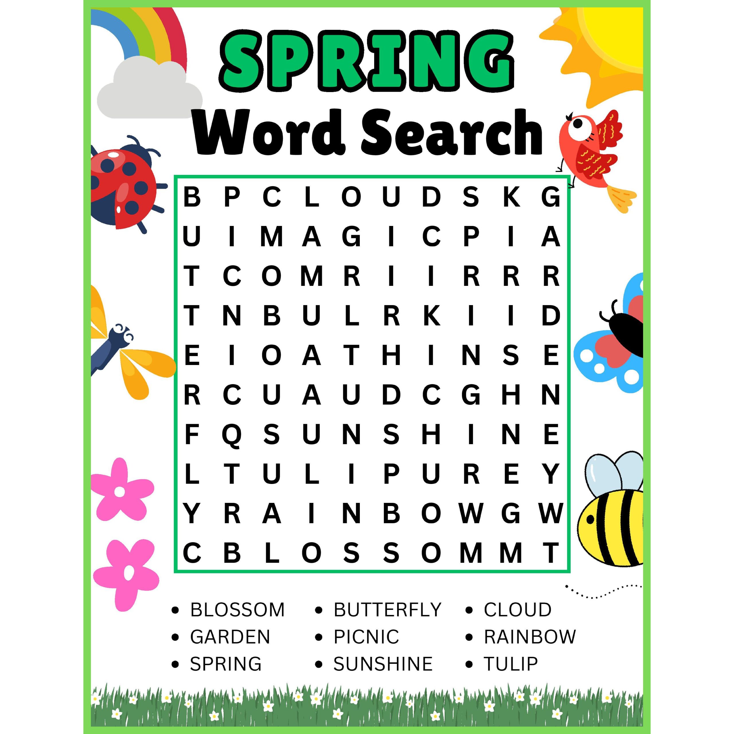 1st Grade 2nd Grade Spring Word Search Worksheet Activity 1st Grade 2nd Grade Spring Word Search Worksheet Activity