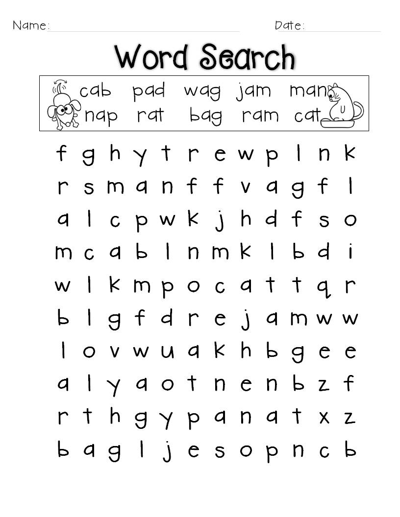 1st Grade Word Search 1st Grade Word Search
