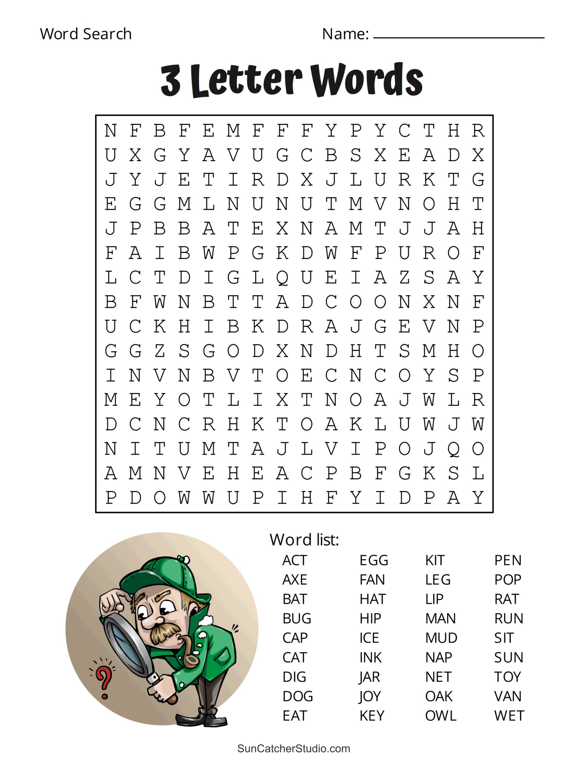 3 Letter Word Search 3 Letter Word Search