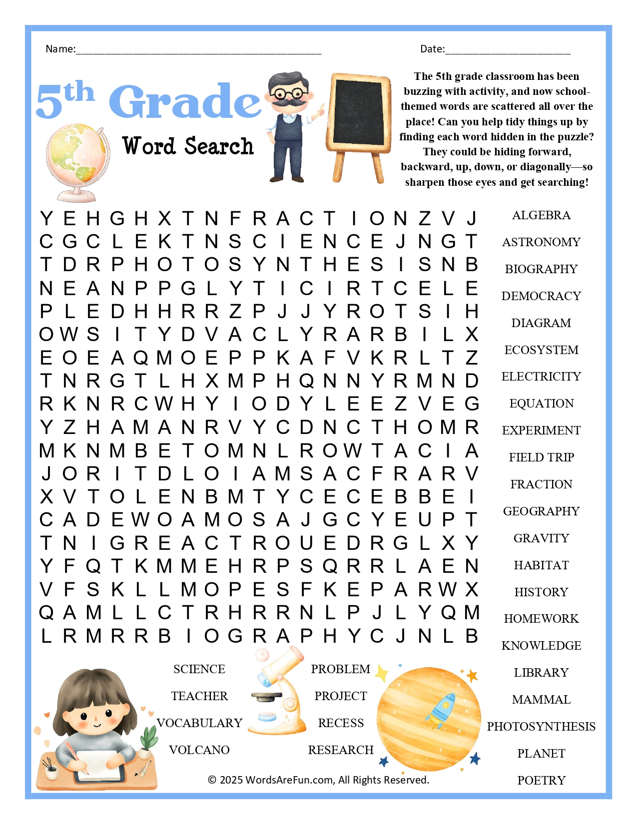 free printable word search for 5th graders free printable word search for 5th graders