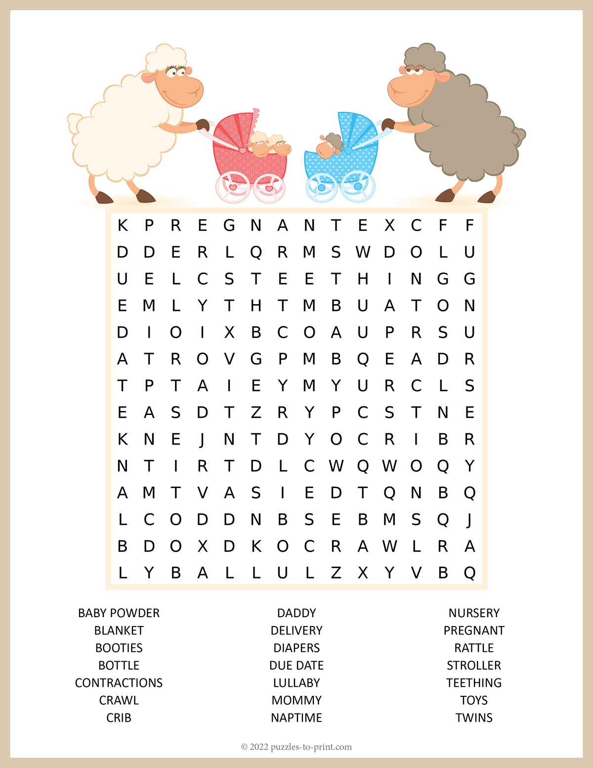 Baby Shower Word Search shtml