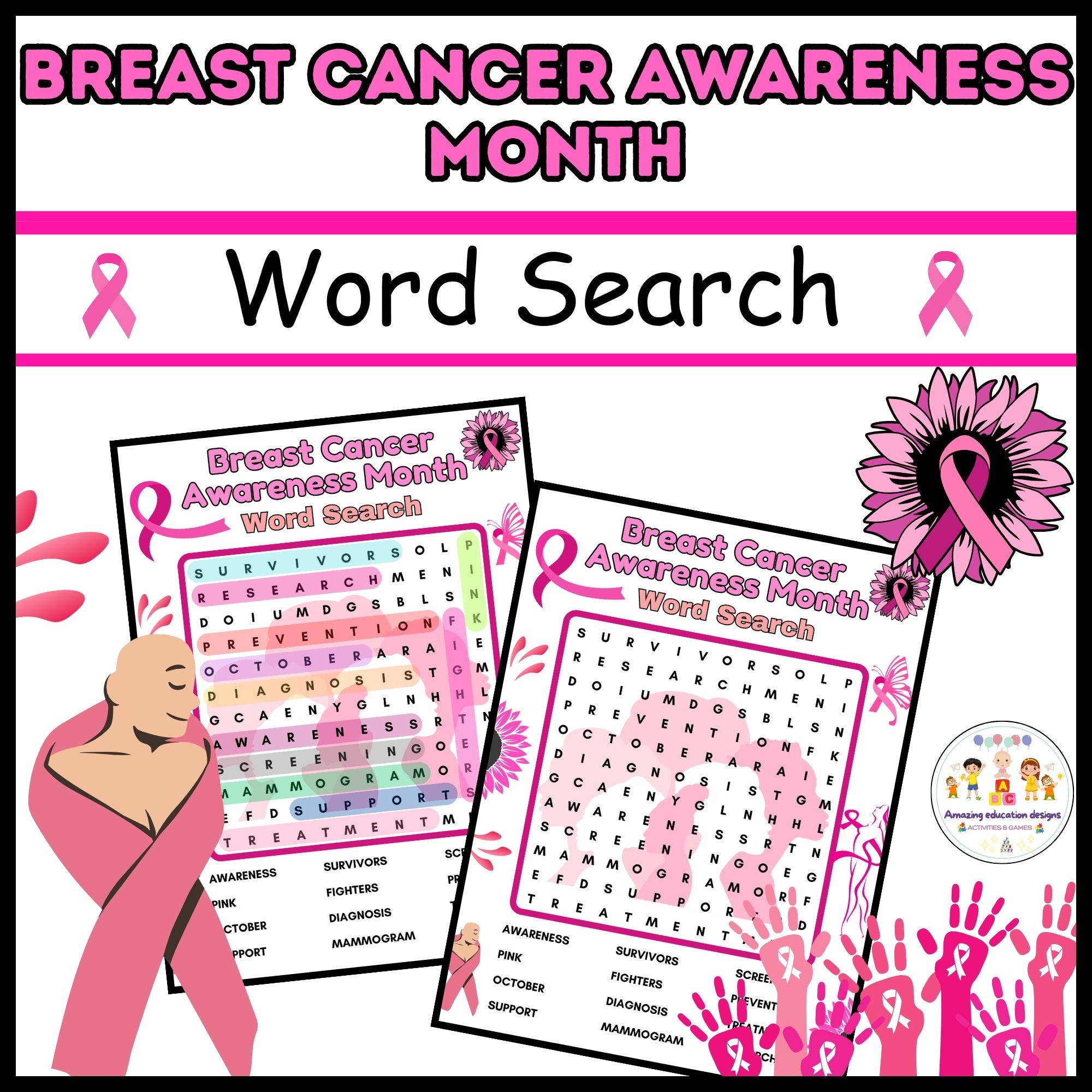 Breast Cancer Awareness Month Word Search Breast Cancer Awareness Month Word Search