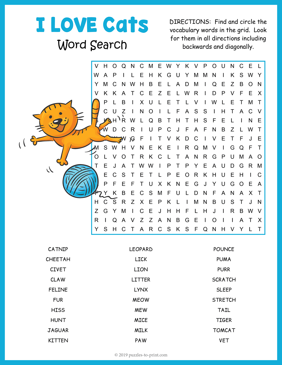 Cat Word Search shtml