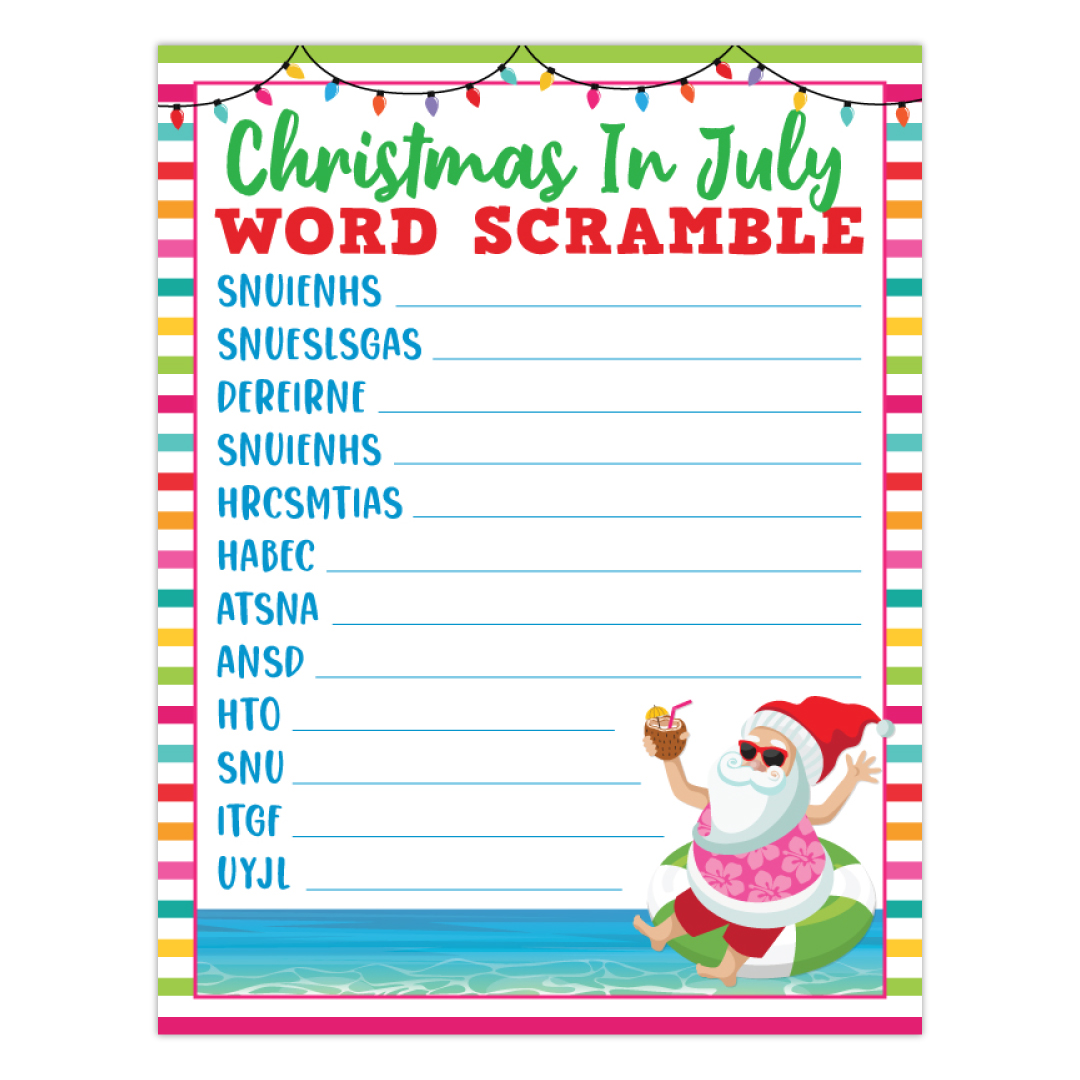 Christmas July Word Scramble Activity Sheet P 121323 Christmas July Word Scramble Activity Sheet P 121323