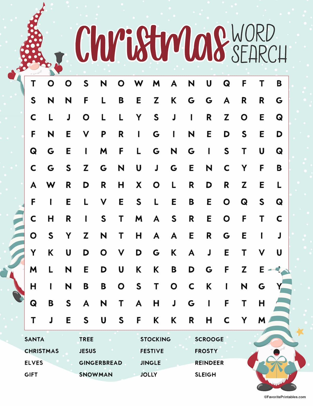 Christmas Word Search Christmas Word Search