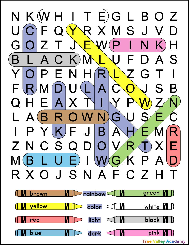 Color Word Search Color Word Search