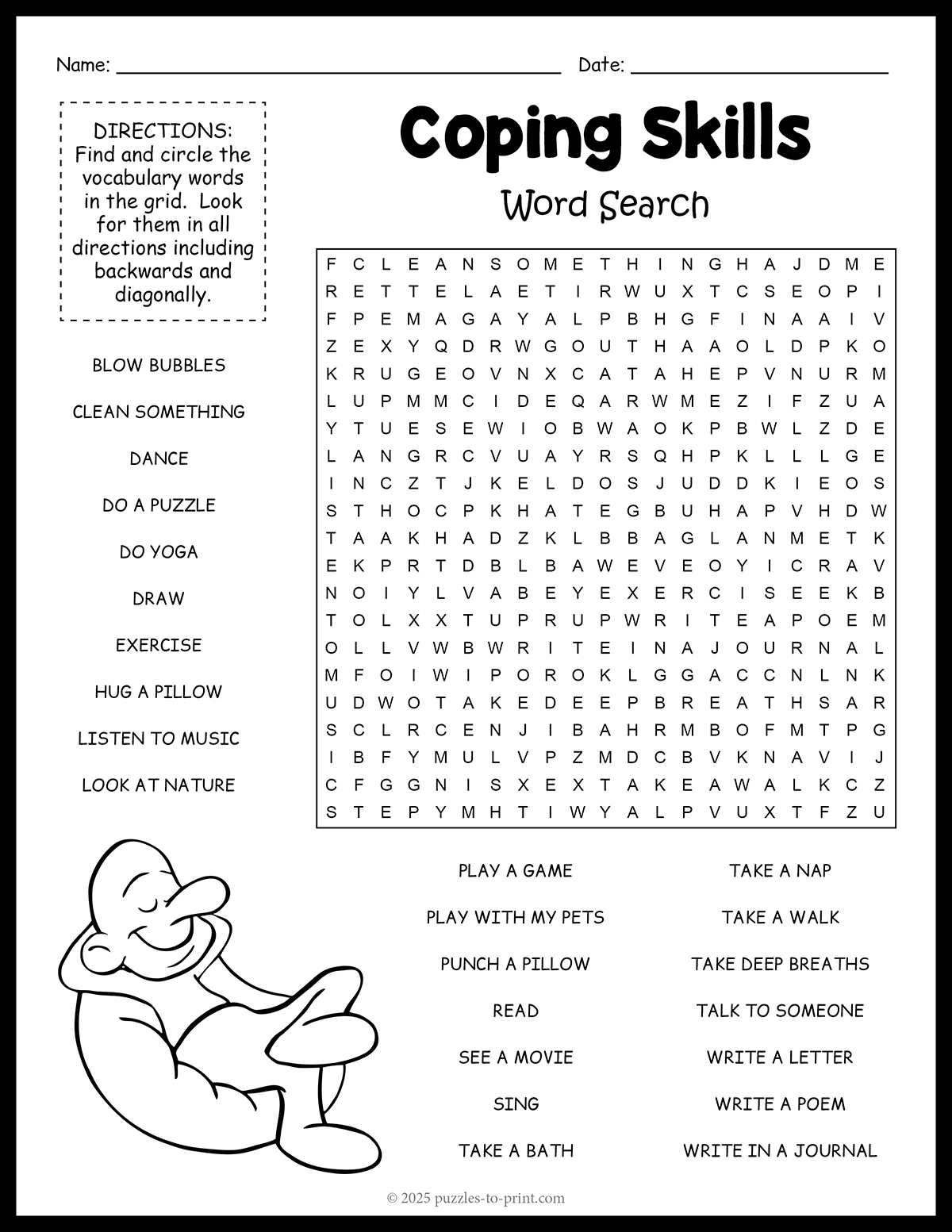 Coping Skills Word Search shtml
