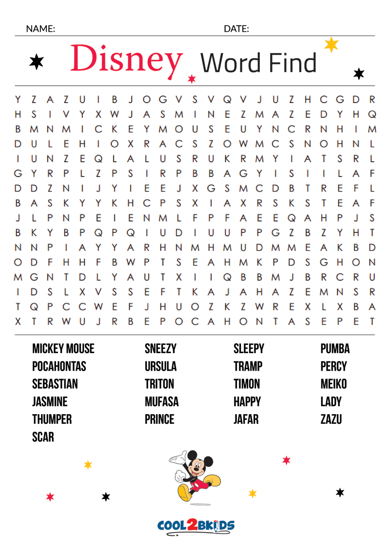 Disney Word Search