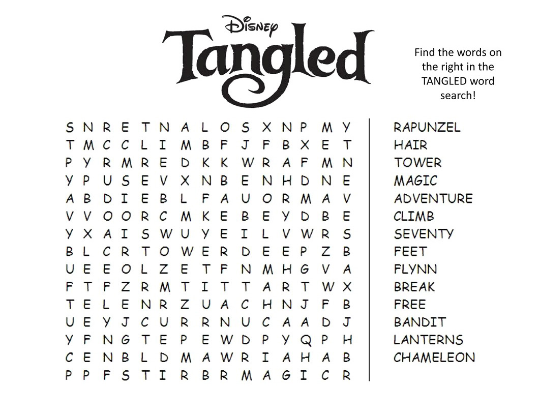printable disney word search