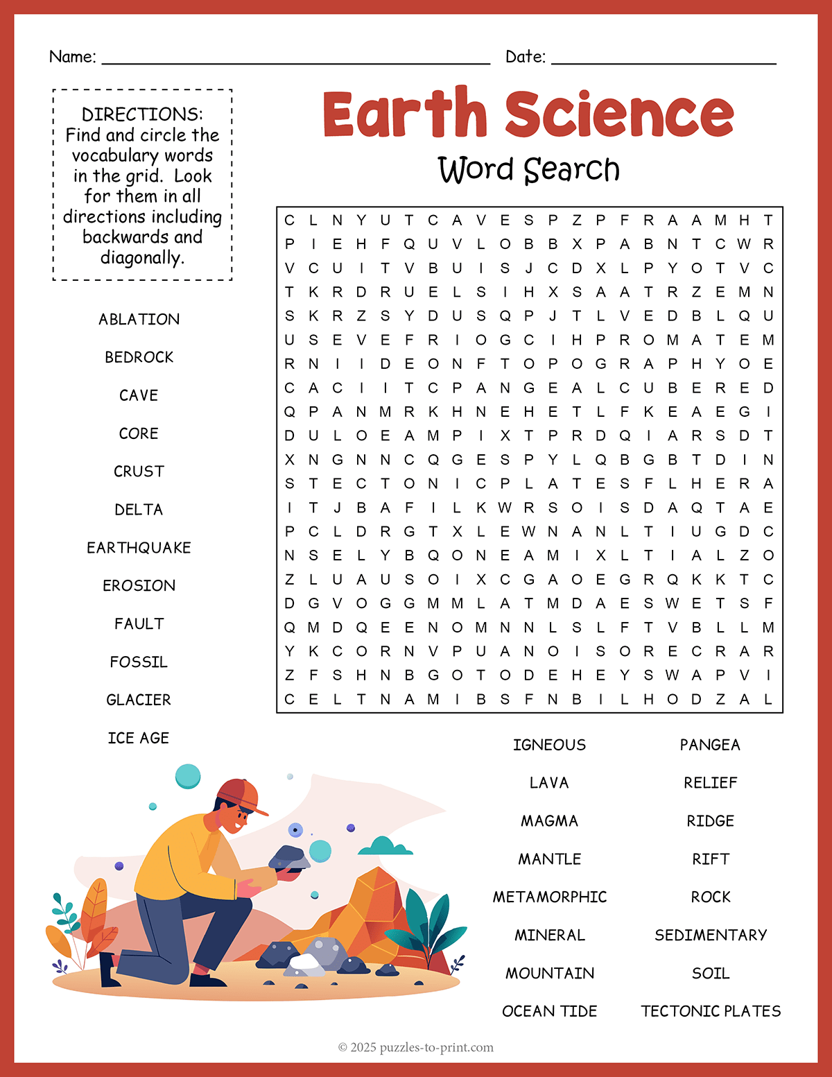 Earth Science Word Search shtml Earth Science Word Search shtml