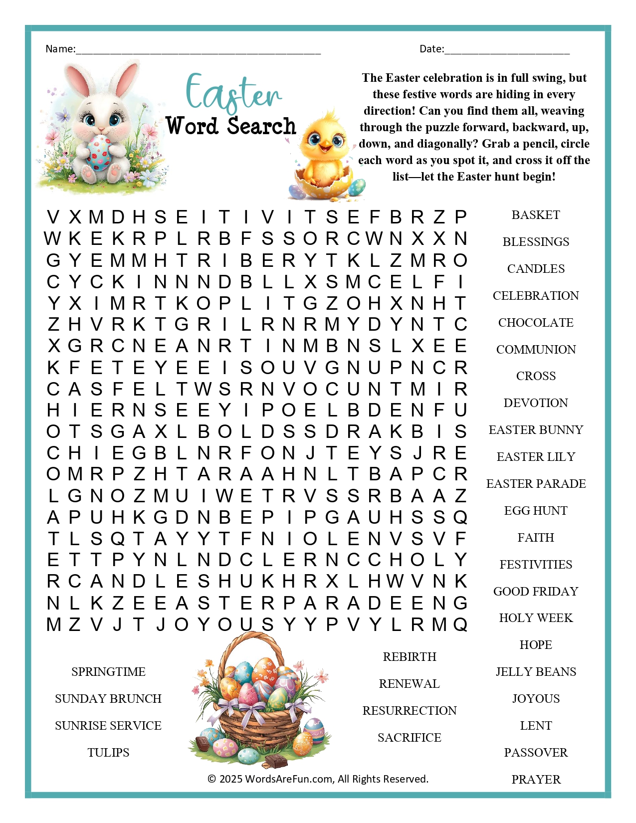 Easter Word Search For Adults Easter Word Search For Adults