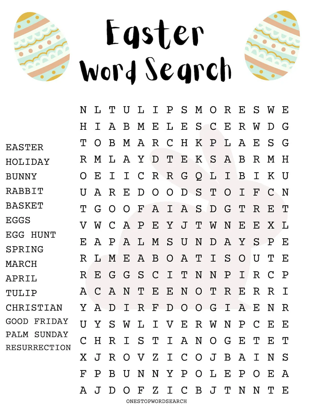 Easter Word Search Puzzle With Answer Easter Word Search Puzzle With Answer