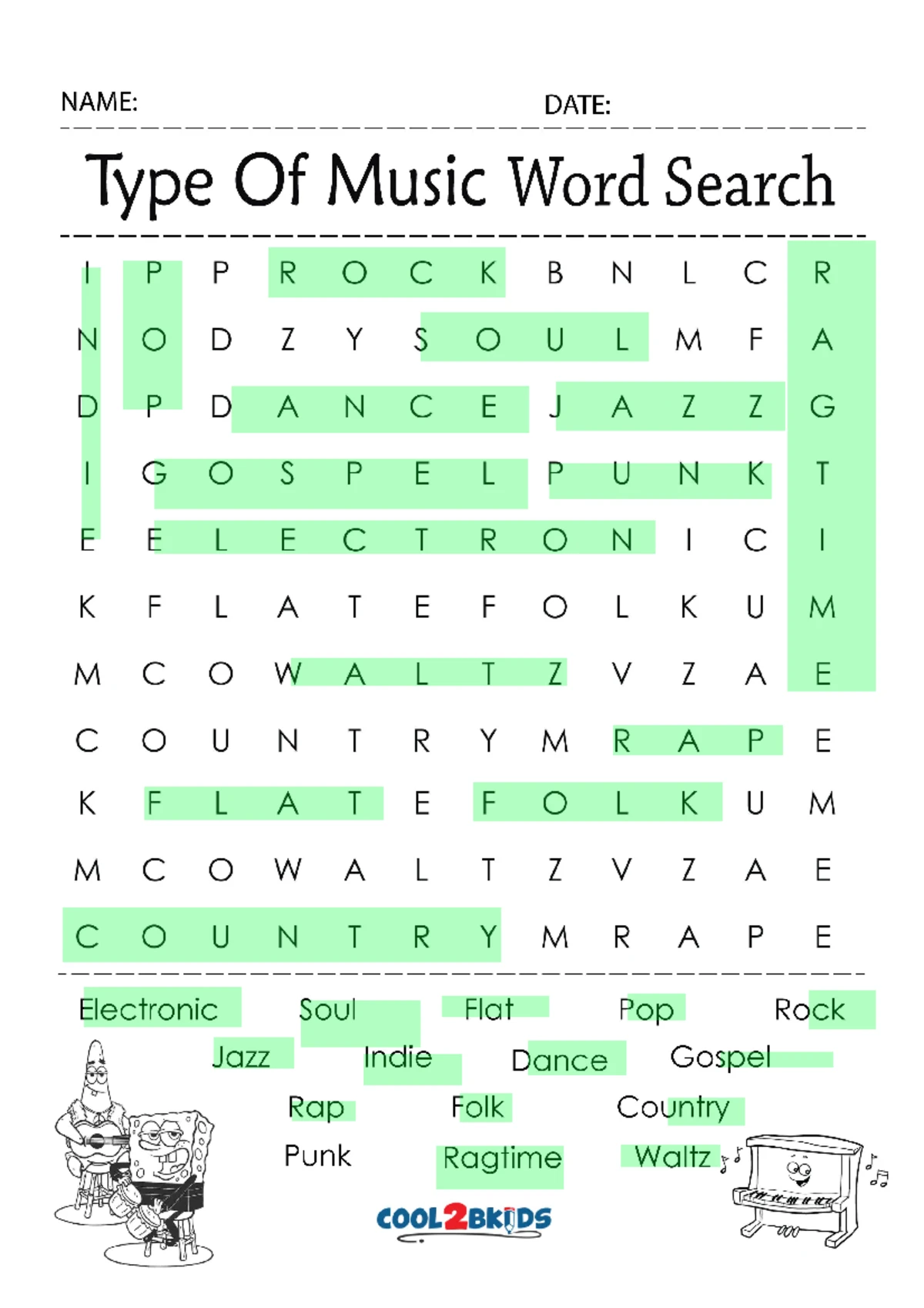 cool2bkids word search