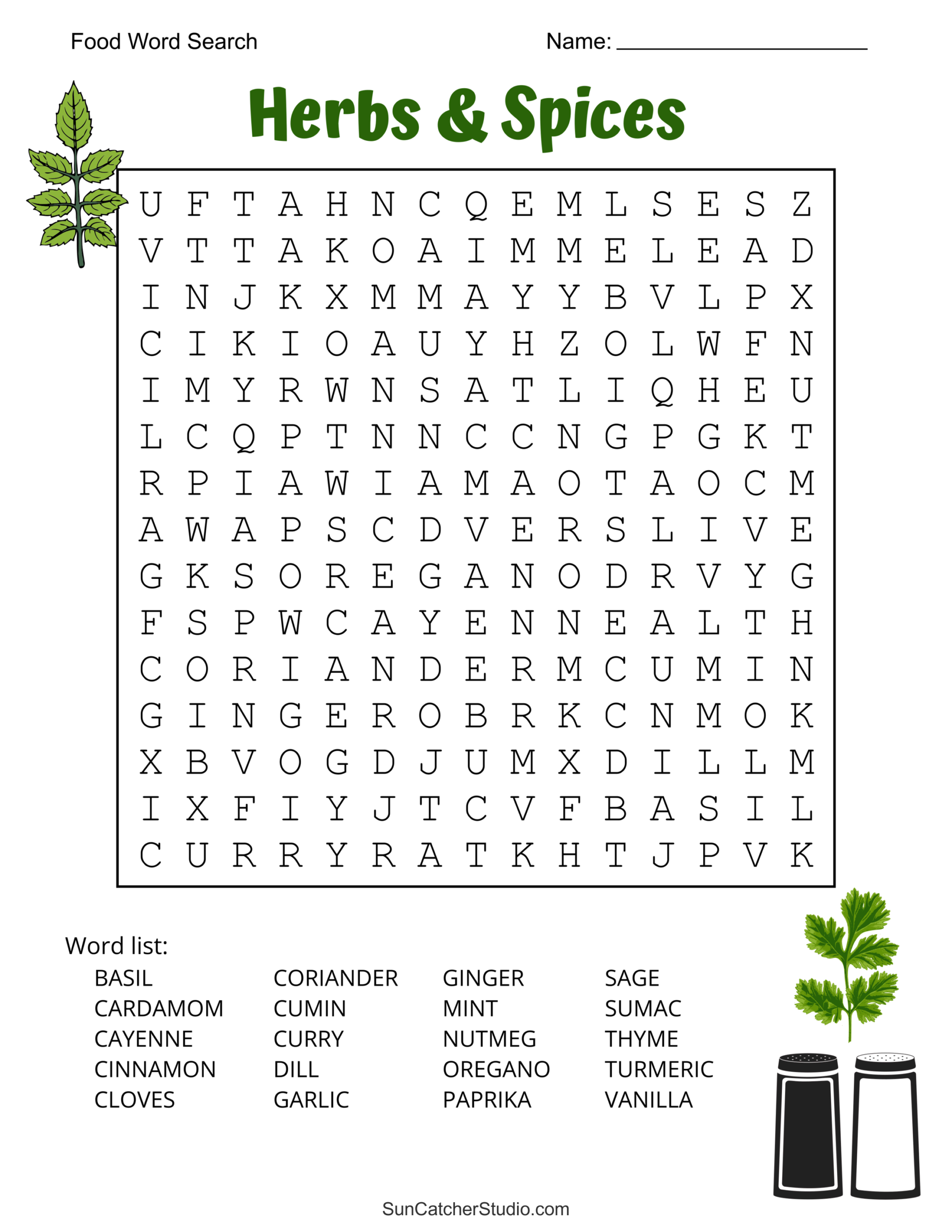 Food Word Search Food Word Search