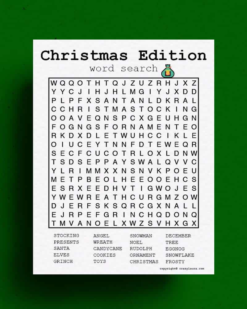 Free Christmas Word Search Printable Free Christmas Word Search Printable