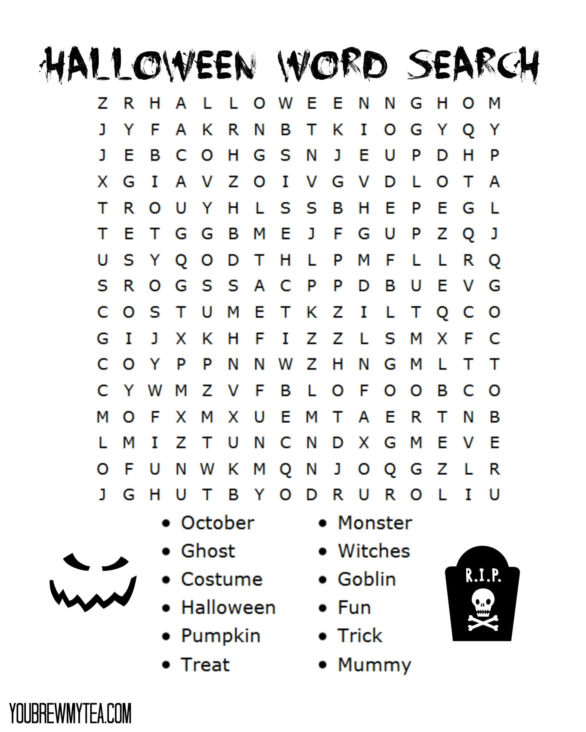 Free Printable Halloween Word Search Free Printable Halloween Word Search