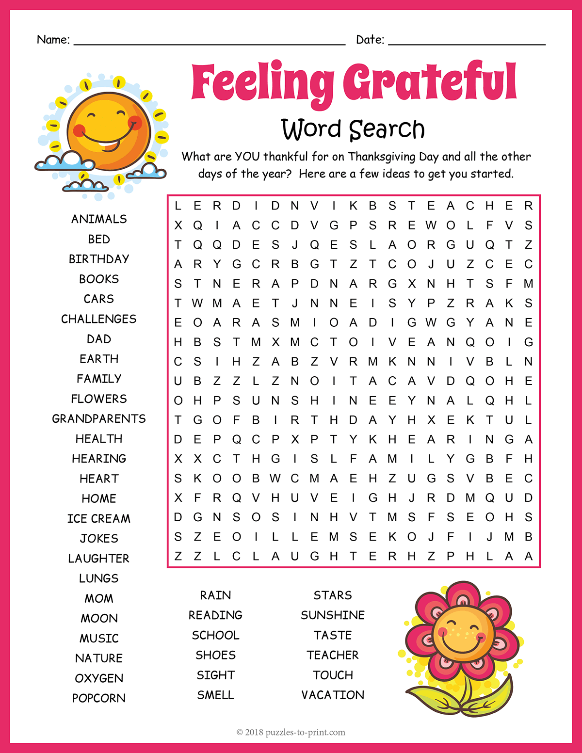 Gratitude Word Search shtml