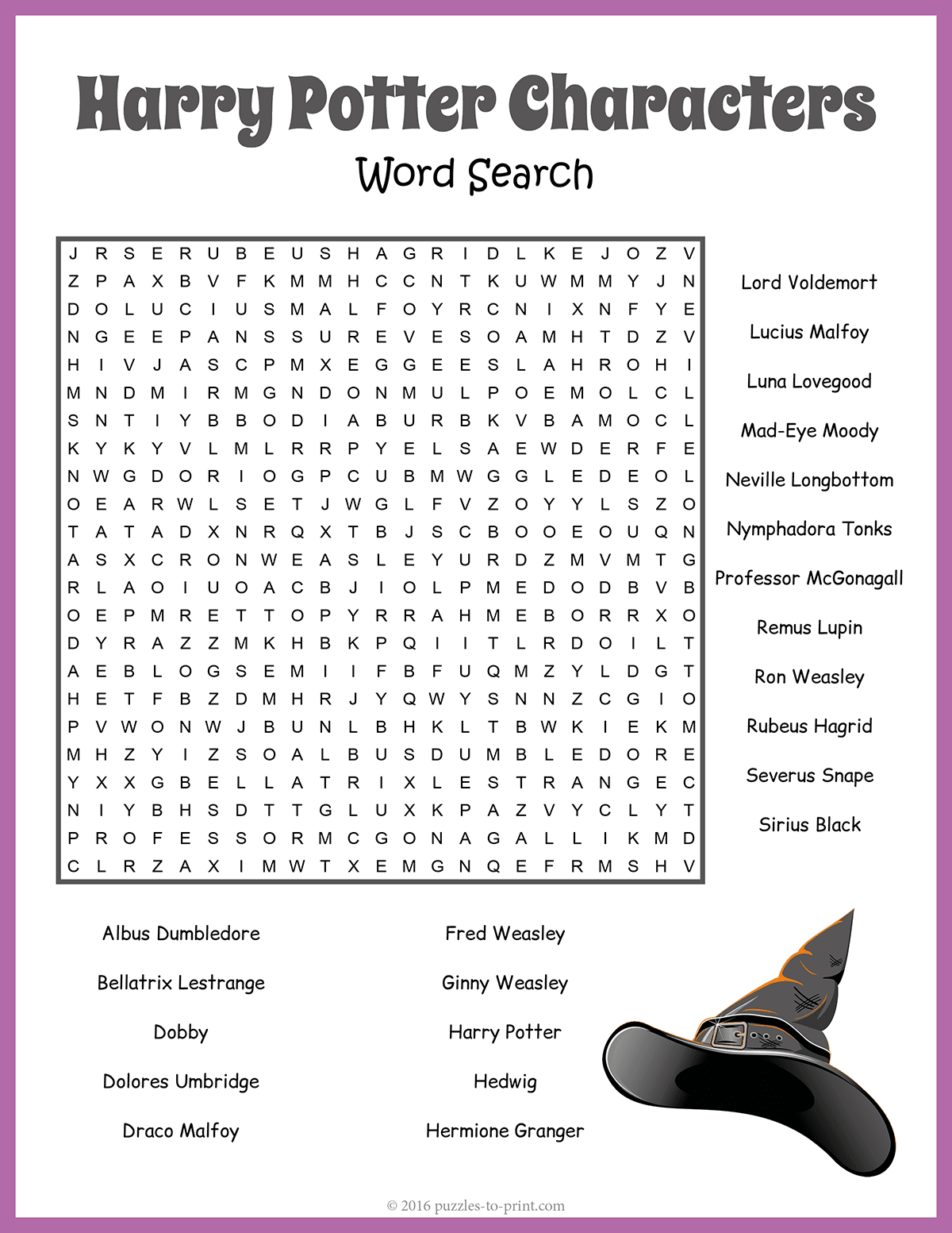 Harry Potter Word Search shtml Harry Potter Word Search shtml