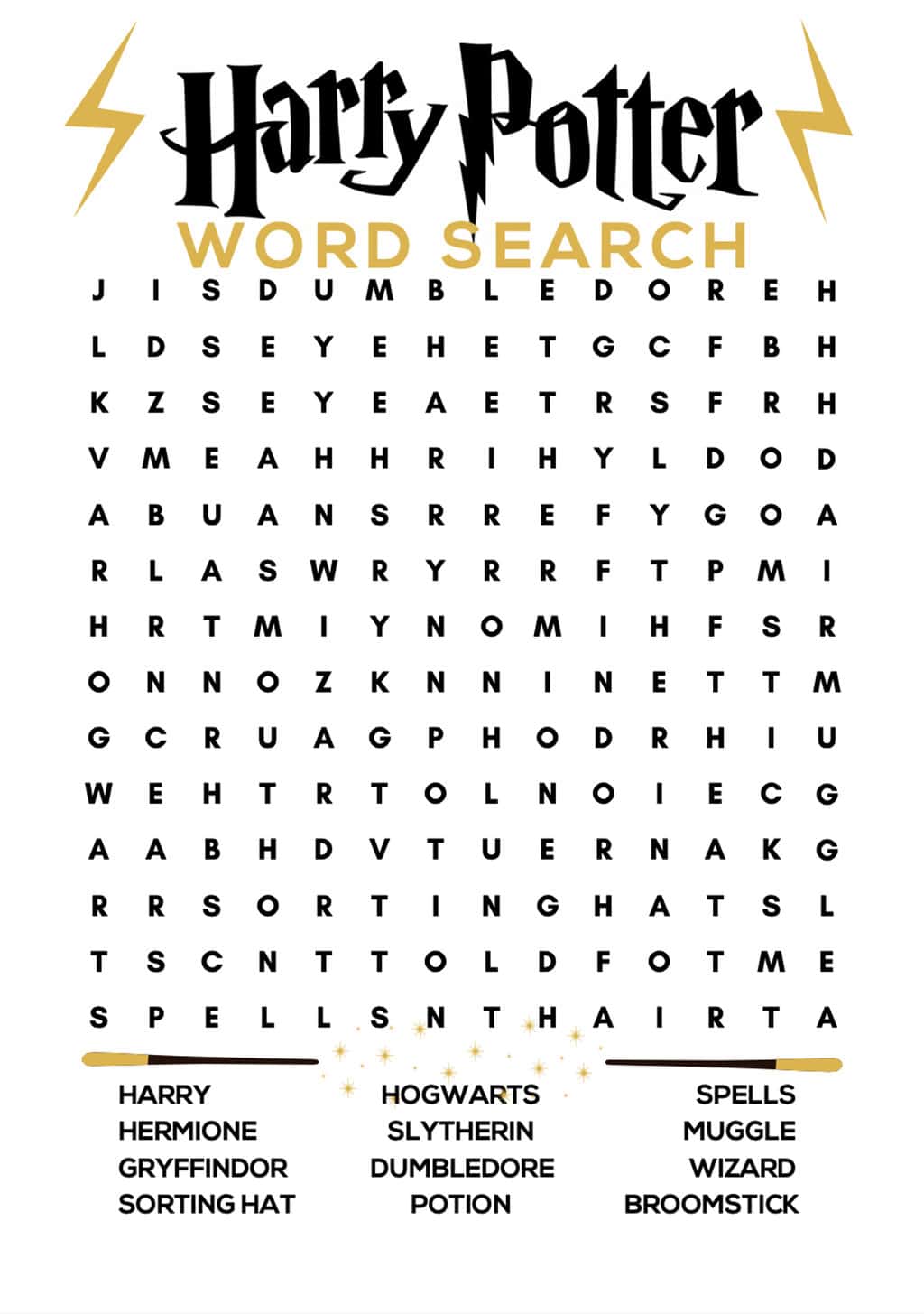 Harry Potter Word Search Harry Potter Word Search