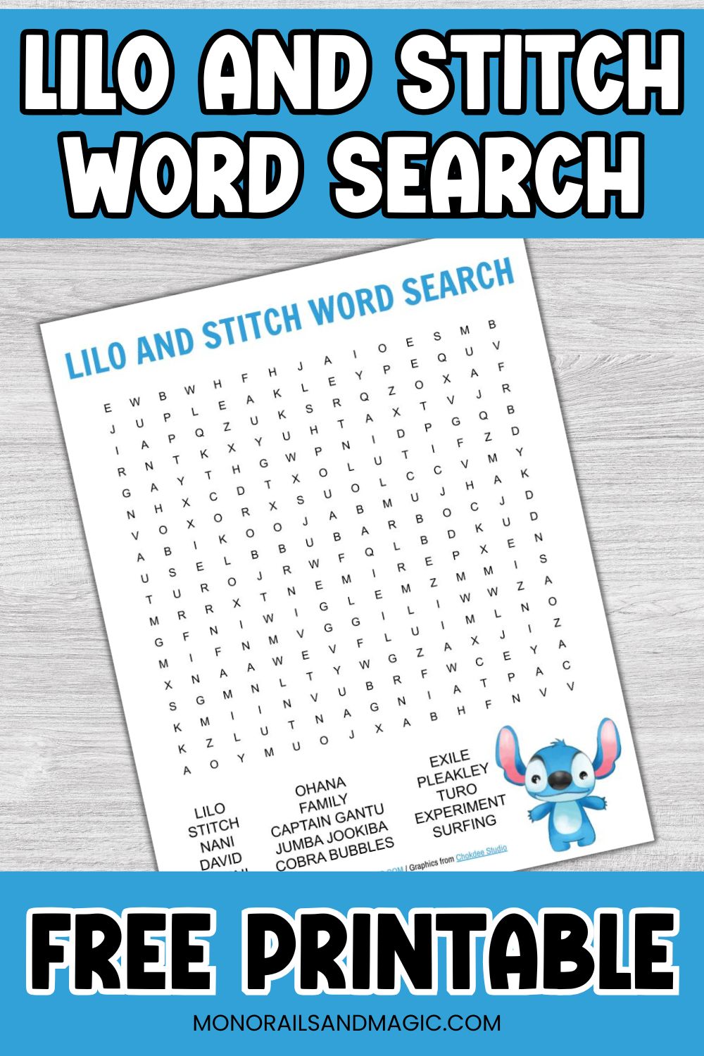 Lilo And Stitch Word Search Free Printable