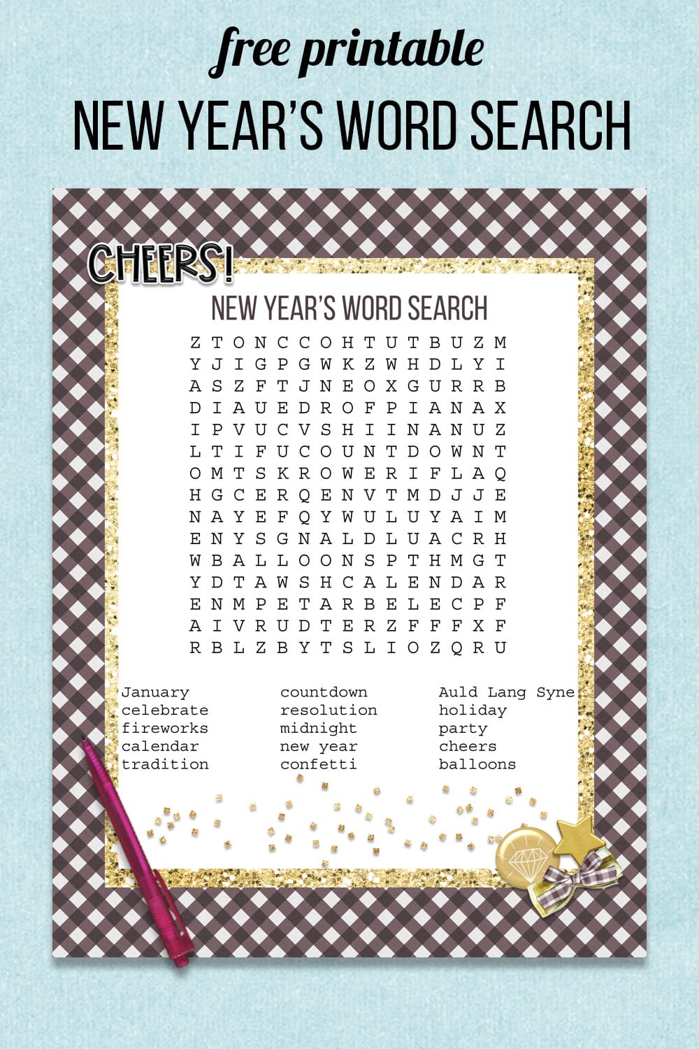New Years Word Search