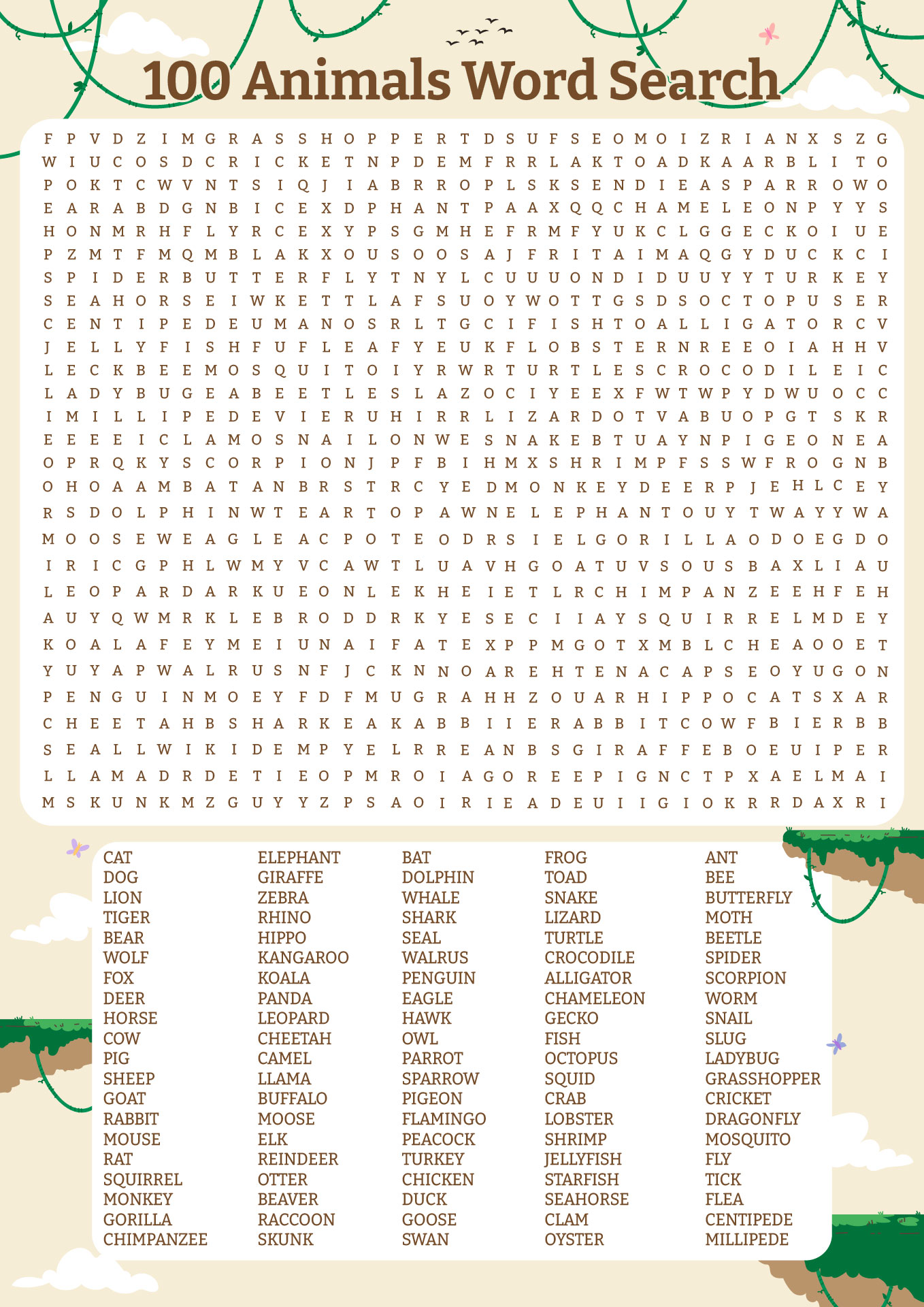 Post 100 Word Word Searches Printable 63413