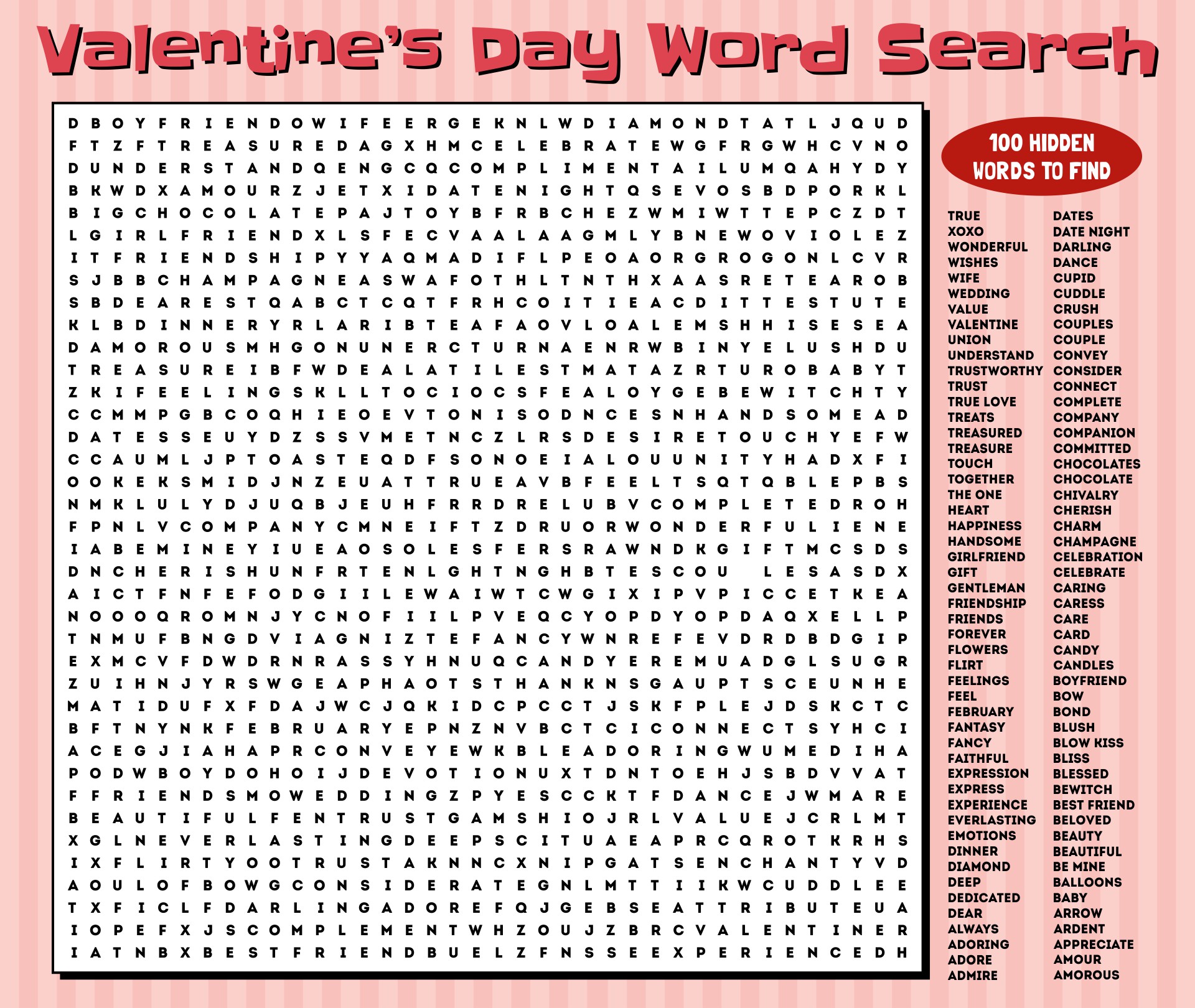100 word word searches printable
