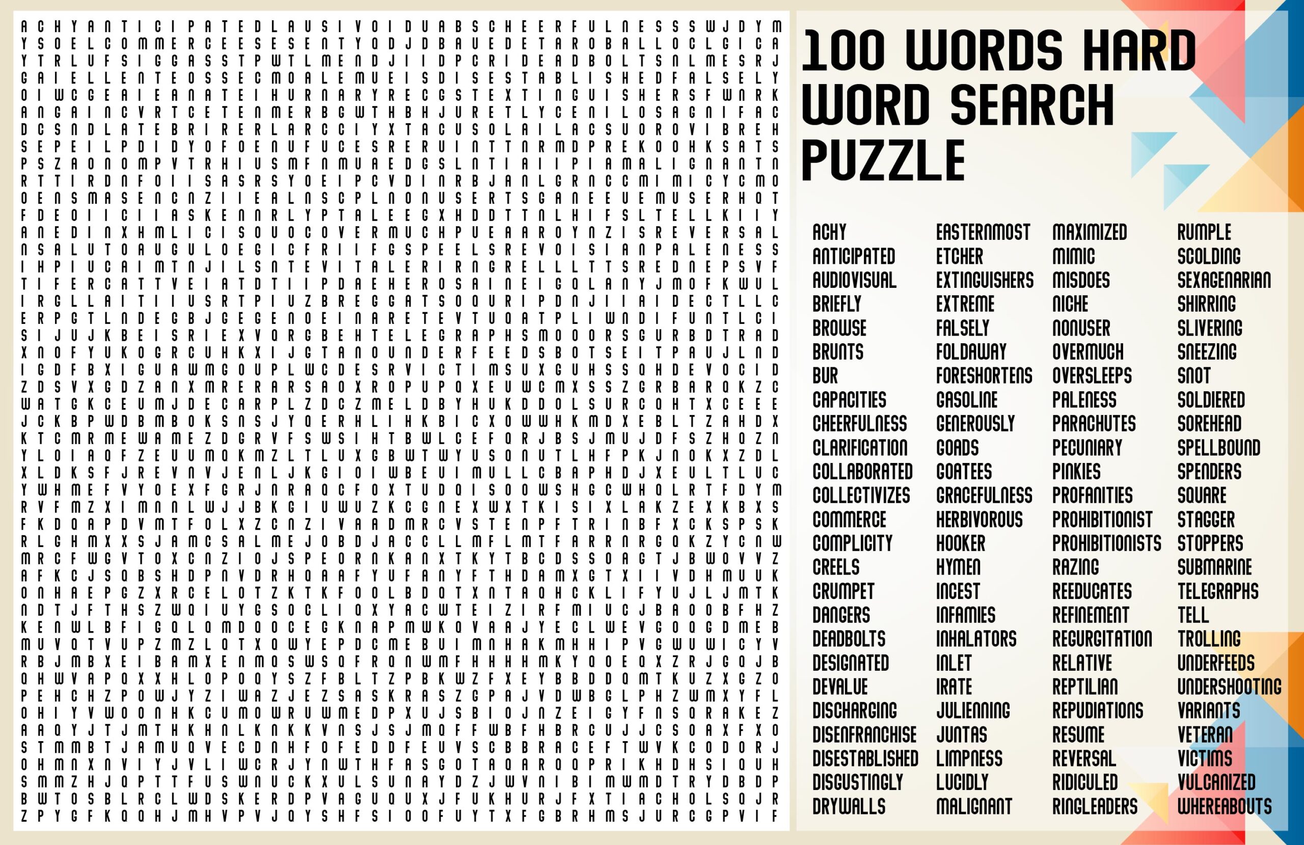 Post Very Hard Word Searches Printable 181525