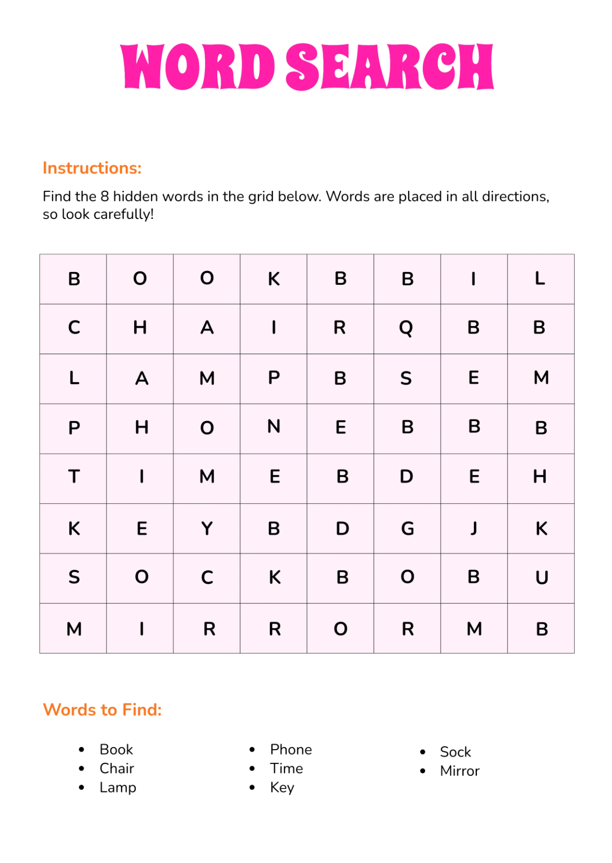 Printable Word Search For Grade School Printable Word Search For Grade School