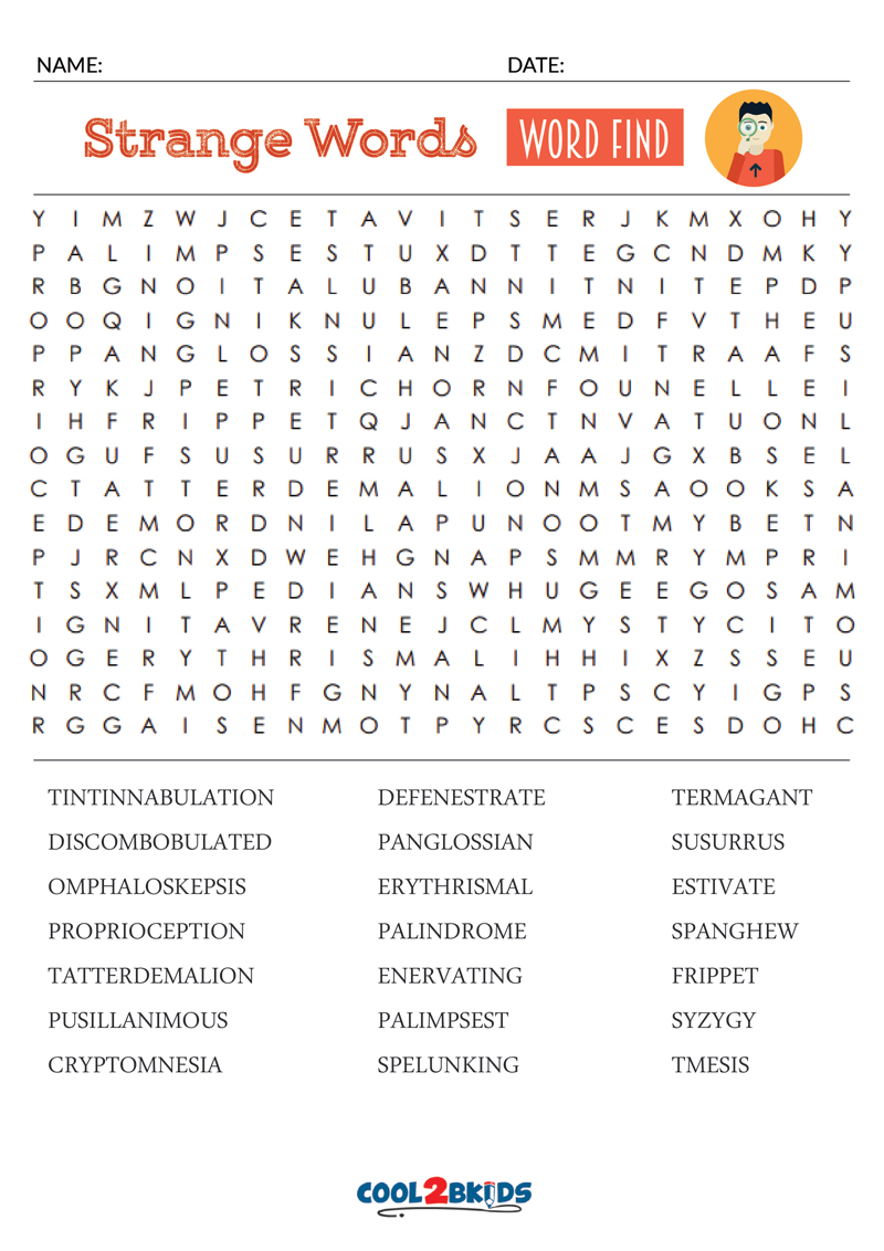 Printable Word Searches For Adults
