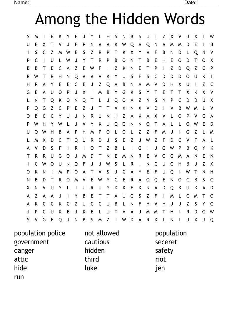 printable hidden word puzzles