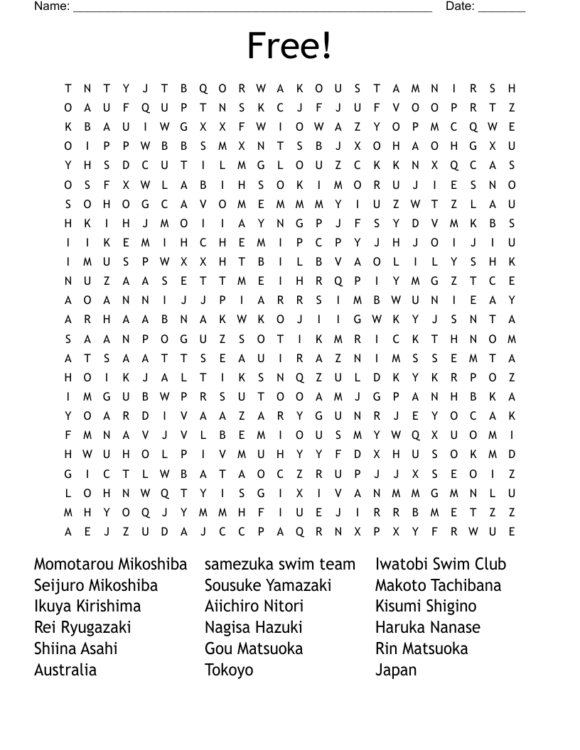 free printable word search puzzles