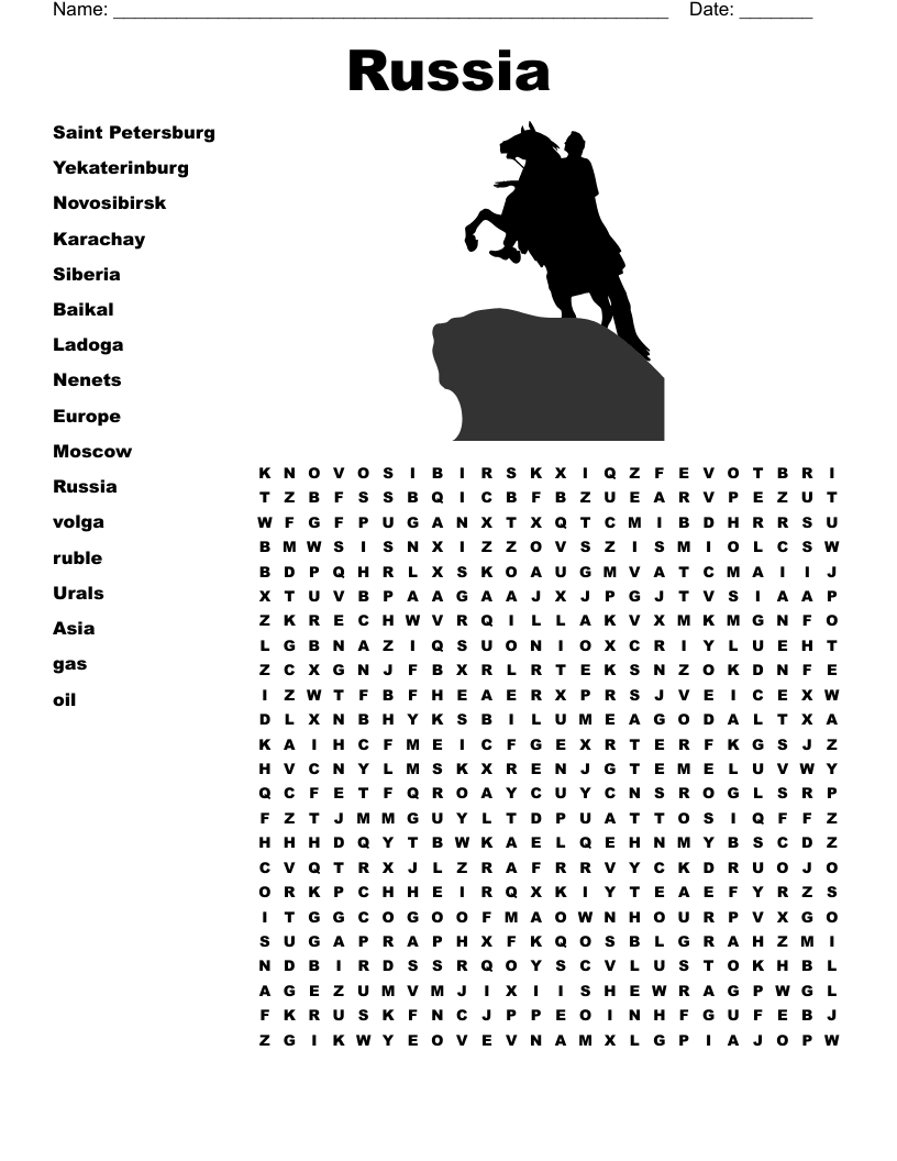 russian word search printable