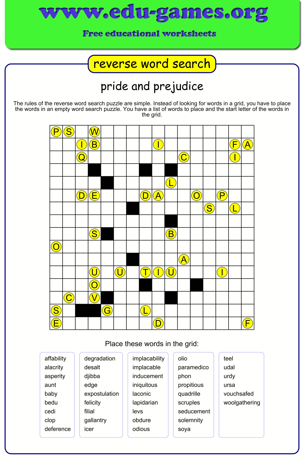 Reverse Word Search