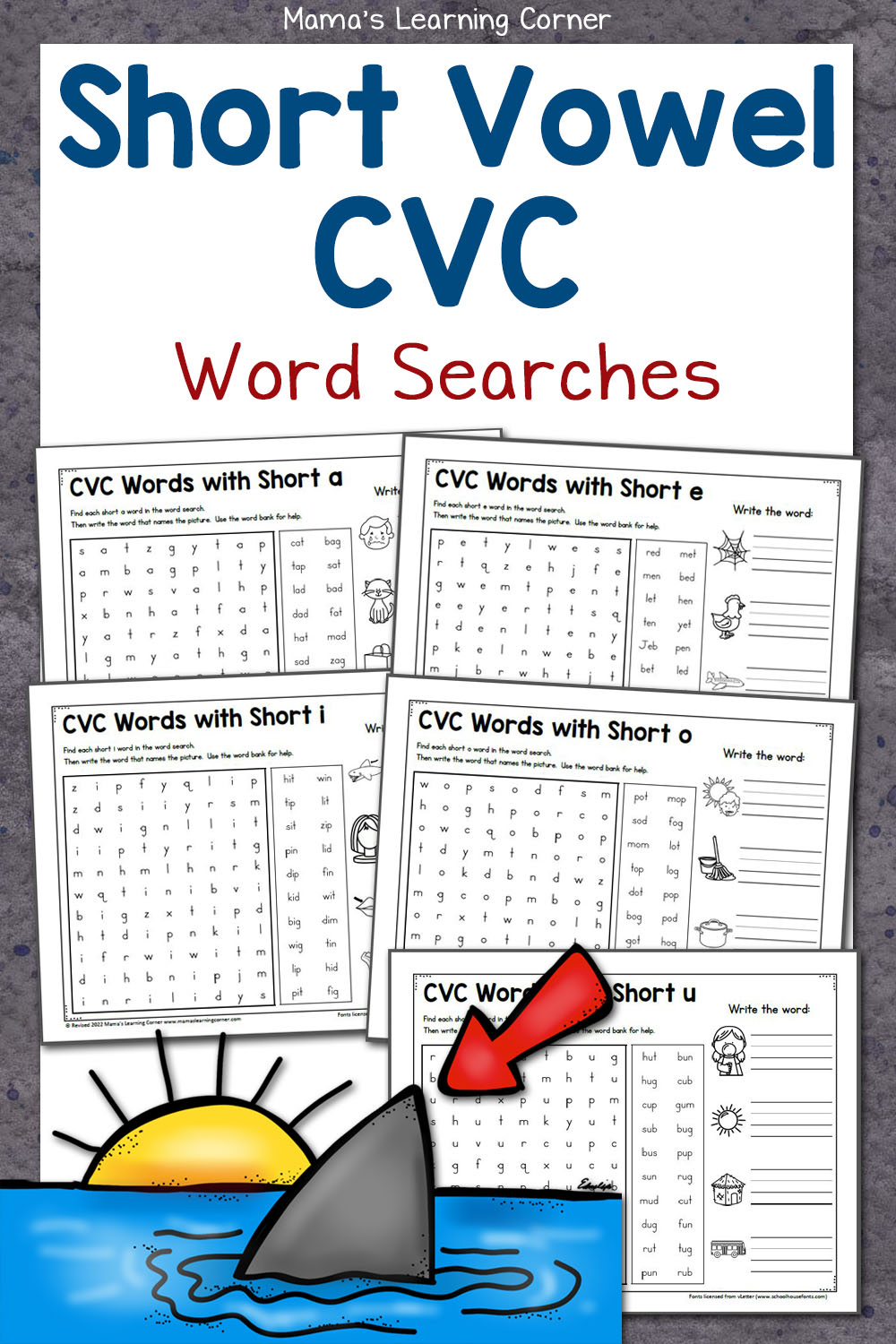 cvc word search free printable