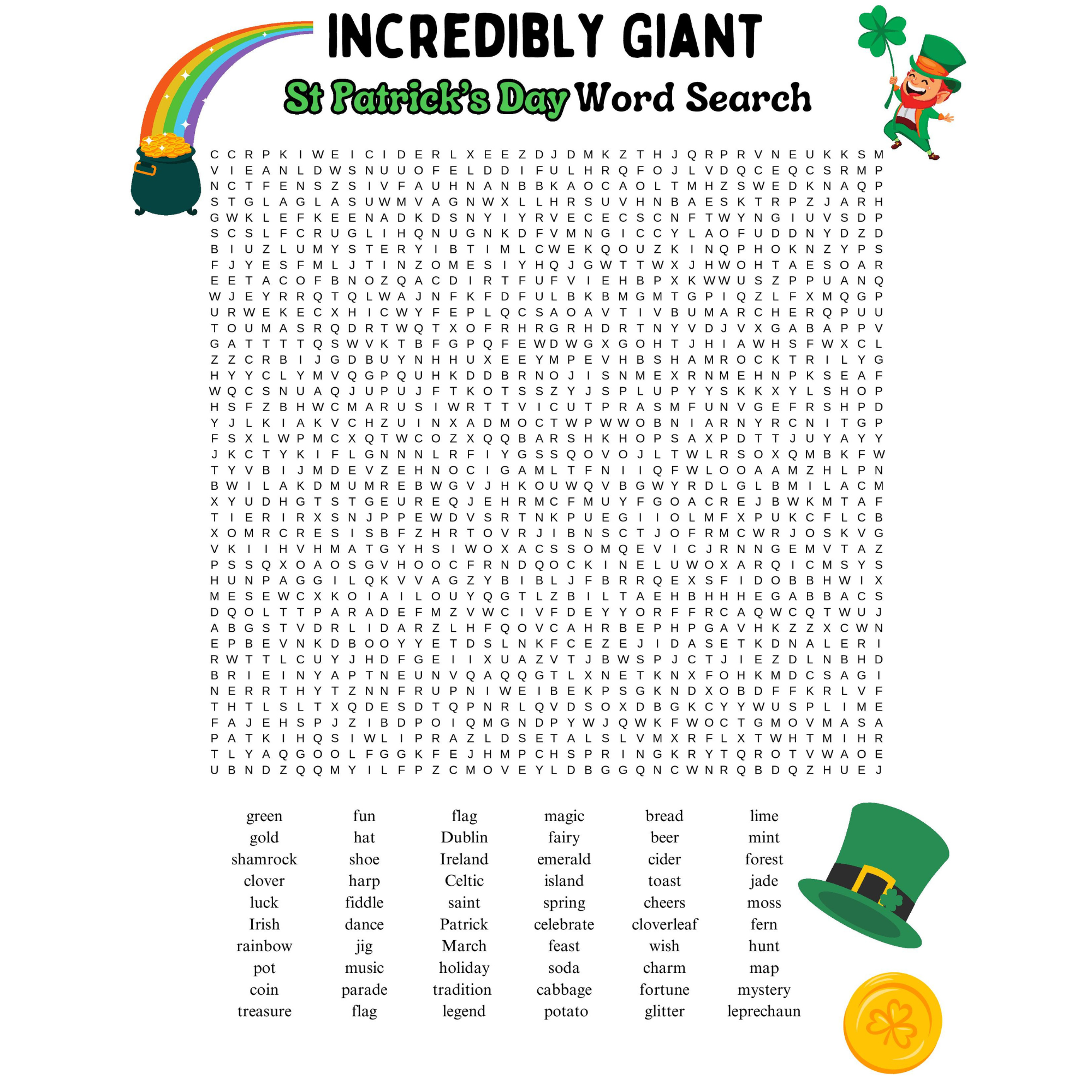 printable word search with a lot of words
