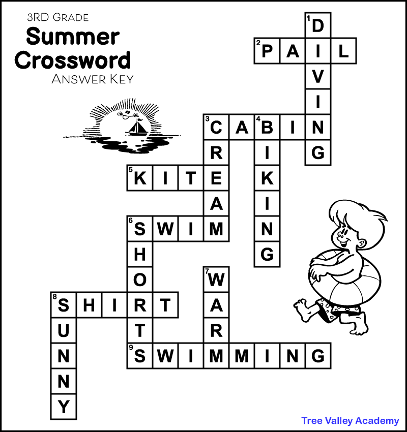 Summer Crossword Puzzles For Kids
