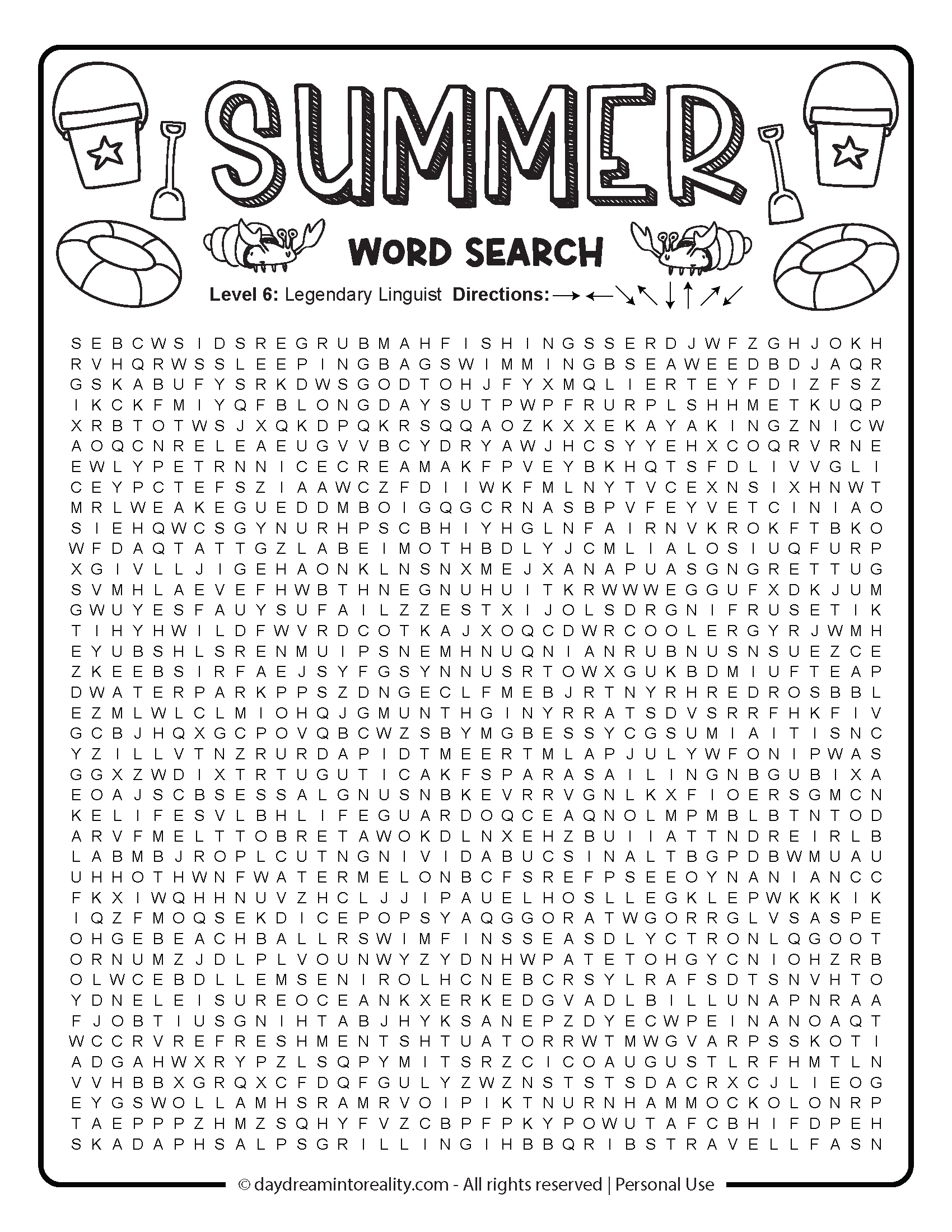 Summer Word Search Summer Word Search