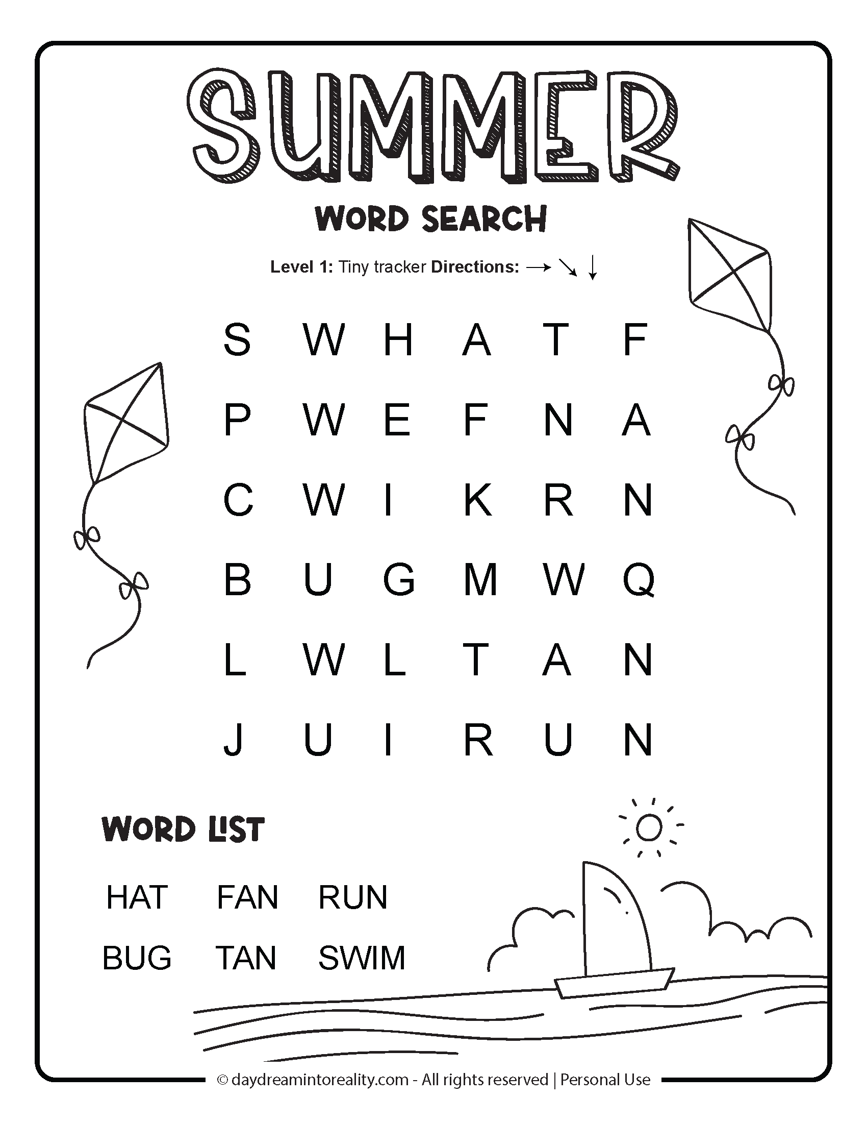 Summer Word Search Summer Word Search