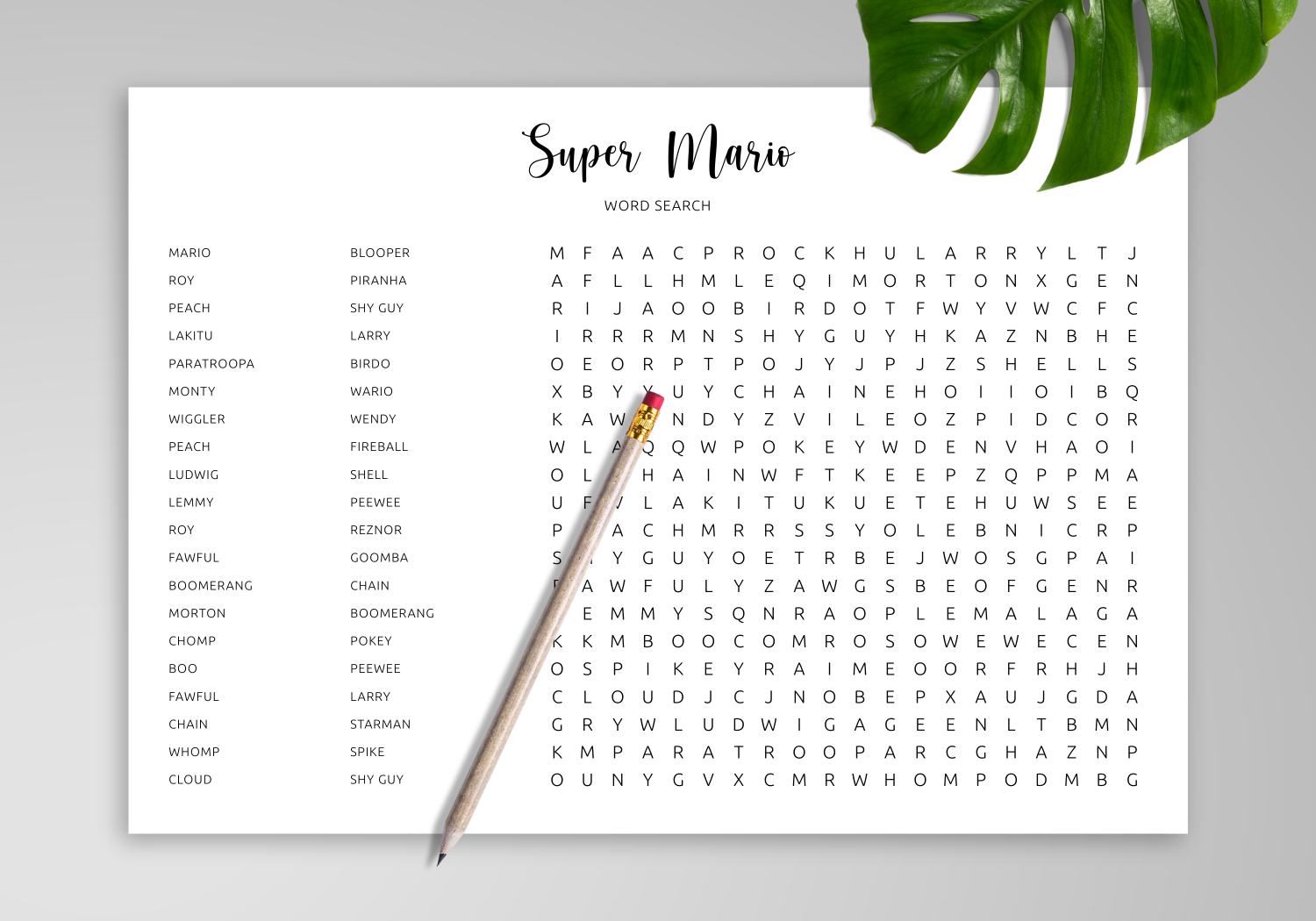 mario word search printable mario word search printable