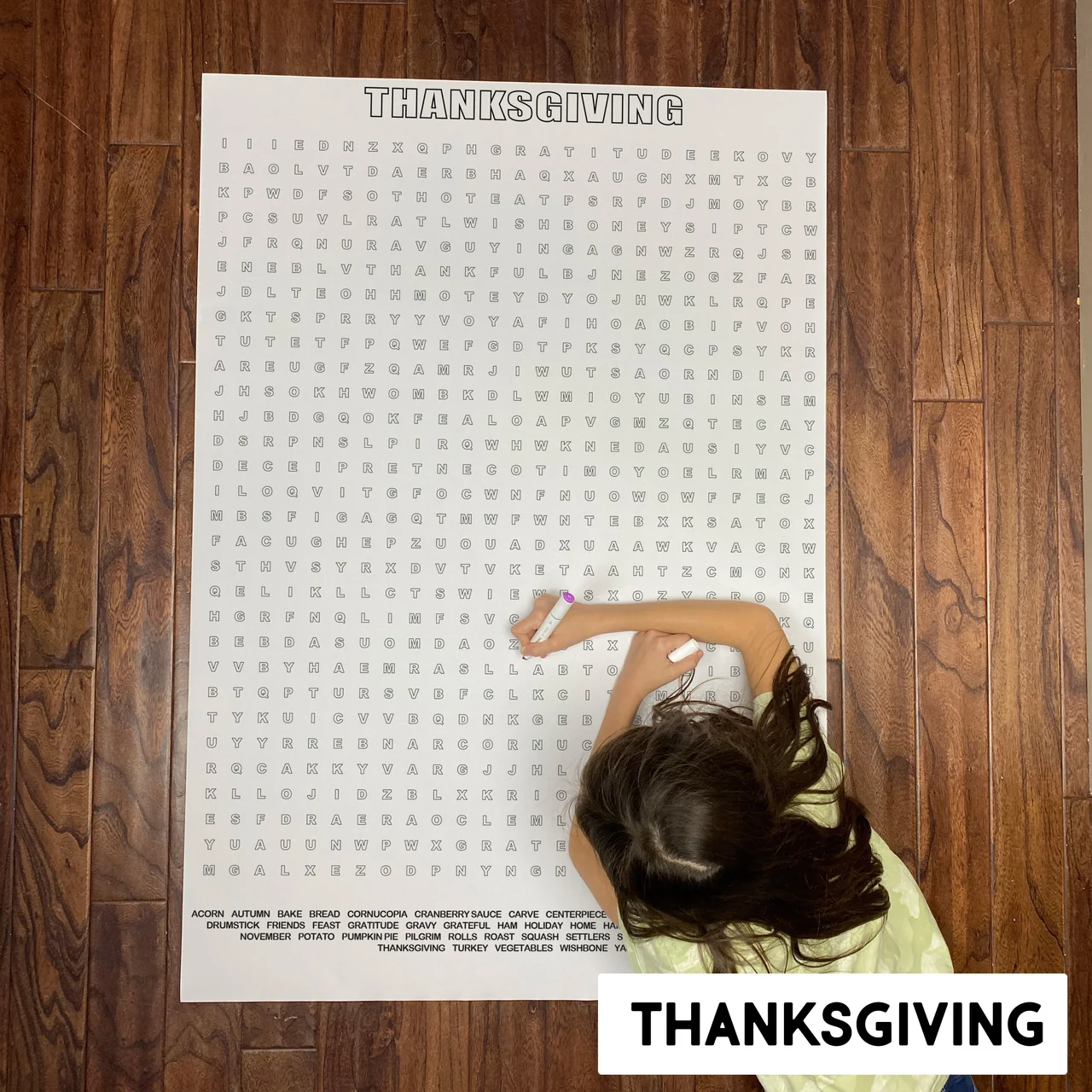 Thanksgiving Giant Word Search Puzzle Thanksgiving Giant Word Search Puzzle