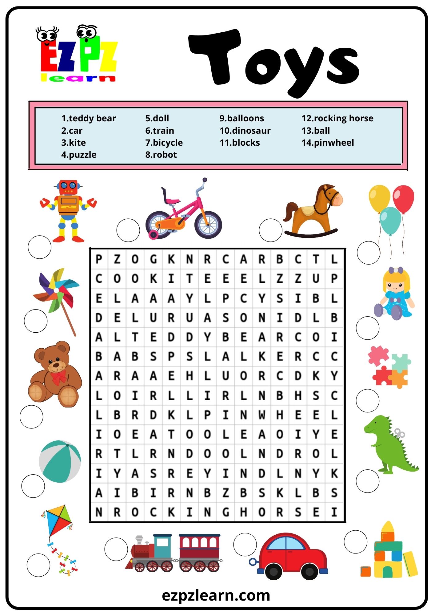 word search for kids printable 9 12